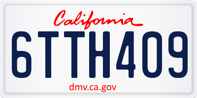 CA license plate 6TTH409