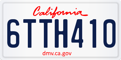 CA license plate 6TTH410