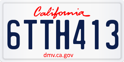 CA license plate 6TTH413