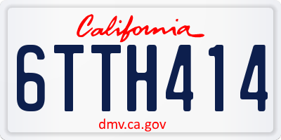 CA license plate 6TTH414