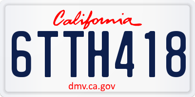 CA license plate 6TTH418