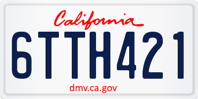 CA license plate 6TTH421