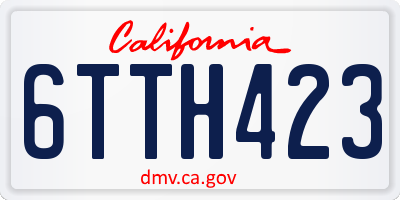 CA license plate 6TTH423