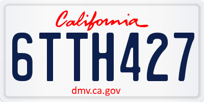 CA license plate 6TTH427