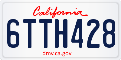 CA license plate 6TTH428