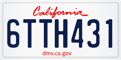 CA license plate 6TTH431