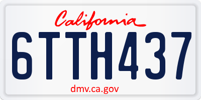 CA license plate 6TTH437