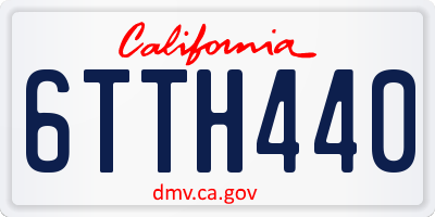 CA license plate 6TTH440