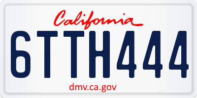 CA license plate 6TTH444