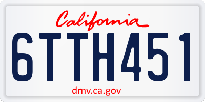 CA license plate 6TTH451