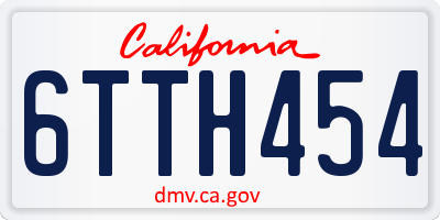 CA license plate 6TTH454