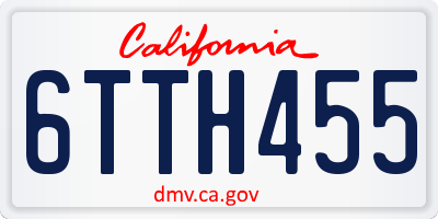 CA license plate 6TTH455