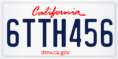 CA license plate 6TTH456