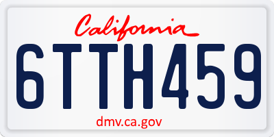 CA license plate 6TTH459