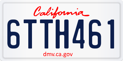 CA license plate 6TTH461