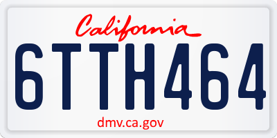 CA license plate 6TTH464