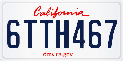 CA license plate 6TTH467