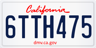 CA license plate 6TTH475