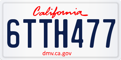 CA license plate 6TTH477
