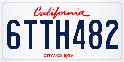 CA license plate 6TTH482