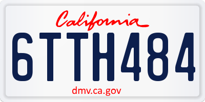 CA license plate 6TTH484