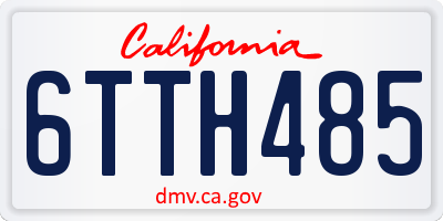 CA license plate 6TTH485