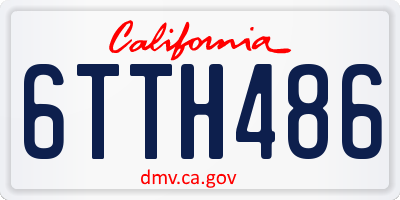 CA license plate 6TTH486