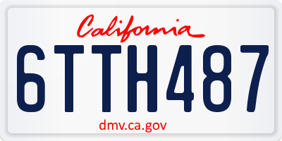CA license plate 6TTH487