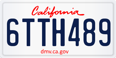 CA license plate 6TTH489