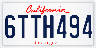 CA license plate 6TTH494
