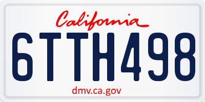 CA license plate 6TTH498