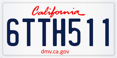 CA license plate 6TTH511