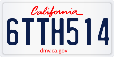 CA license plate 6TTH514