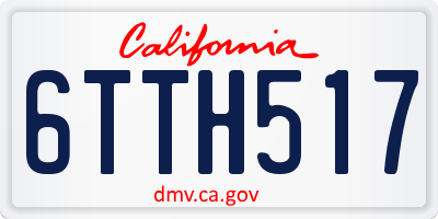 CA license plate 6TTH517