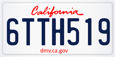 CA license plate 6TTH519