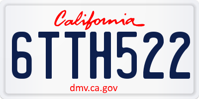 CA license plate 6TTH522