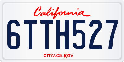 CA license plate 6TTH527