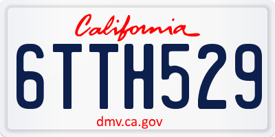 CA license plate 6TTH529