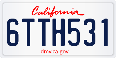 CA license plate 6TTH531