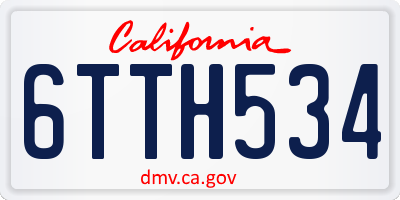 CA license plate 6TTH534