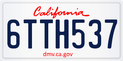 CA license plate 6TTH537