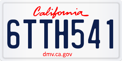 CA license plate 6TTH541