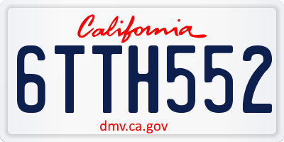 CA license plate 6TTH552