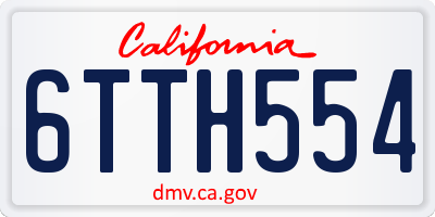 CA license plate 6TTH554