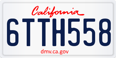 CA license plate 6TTH558