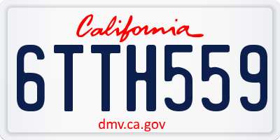 CA license plate 6TTH559
