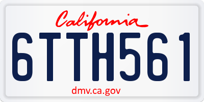 CA license plate 6TTH561