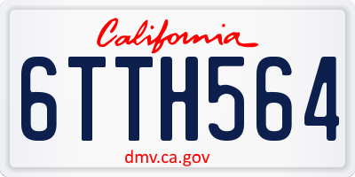 CA license plate 6TTH564