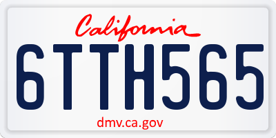 CA license plate 6TTH565