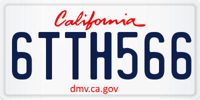 CA license plate 6TTH566